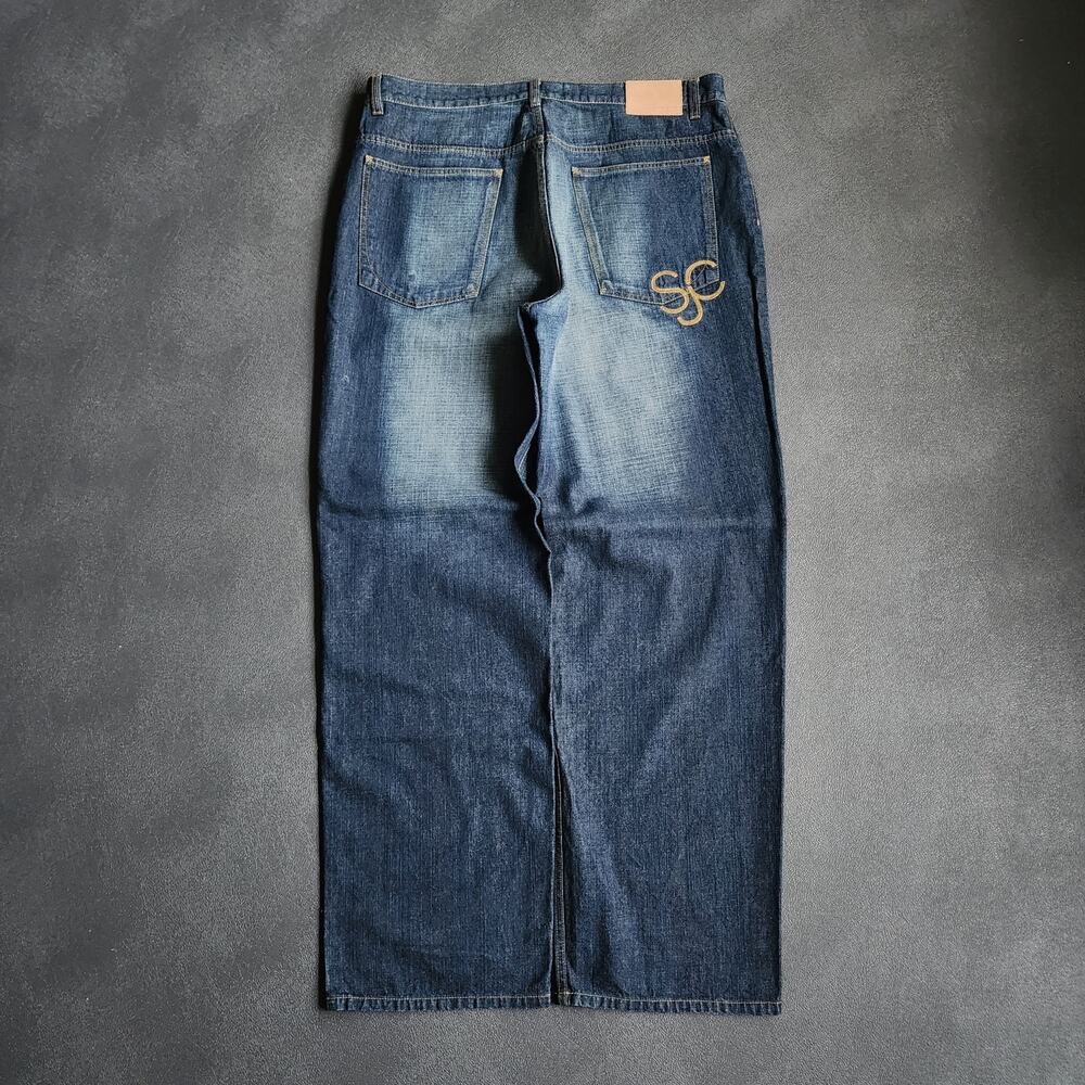 Vintage Baggy Sean John Blue Denim Washed Jeans 38x32